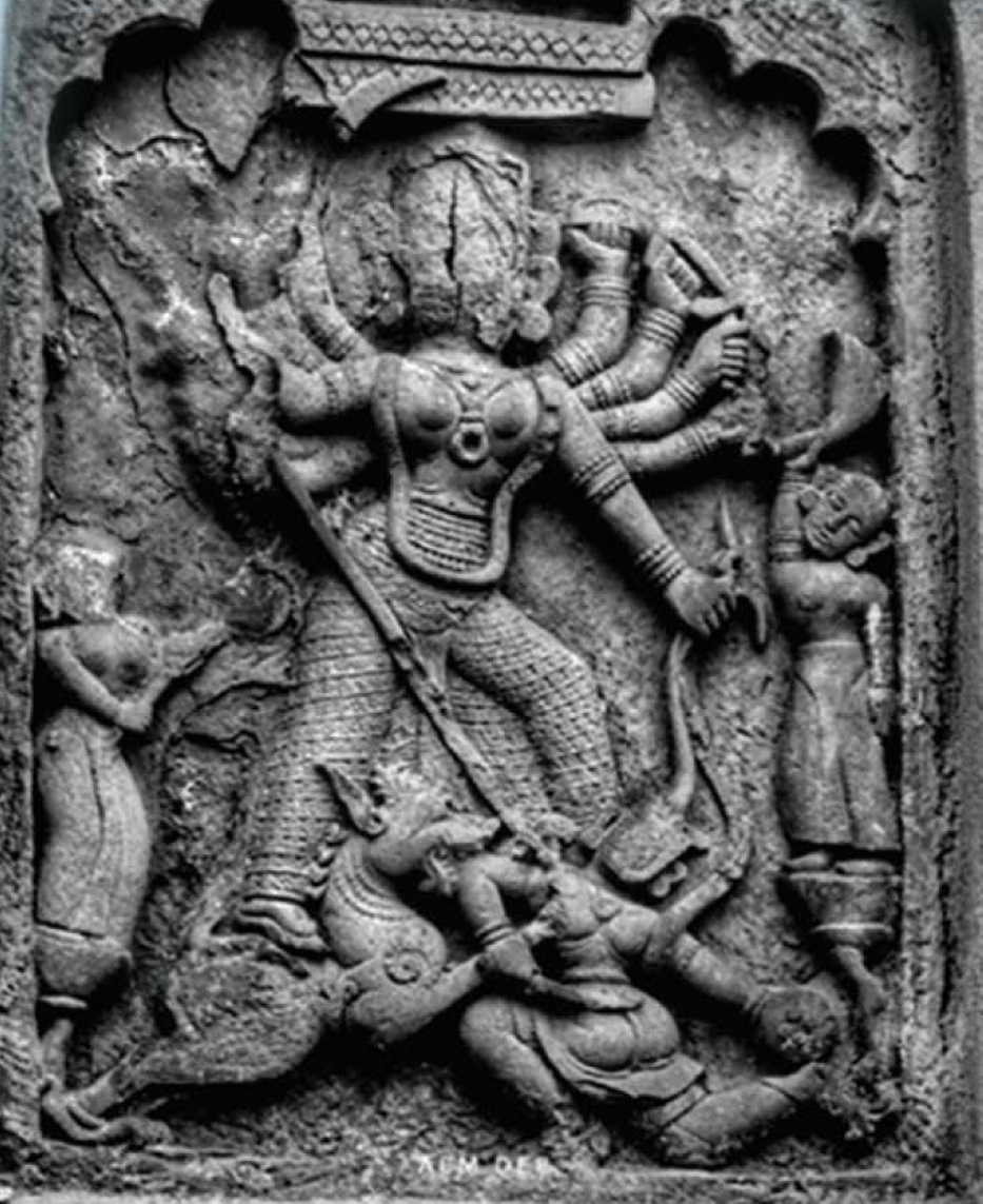 Stone sculpture at Jagaddhatri Dol