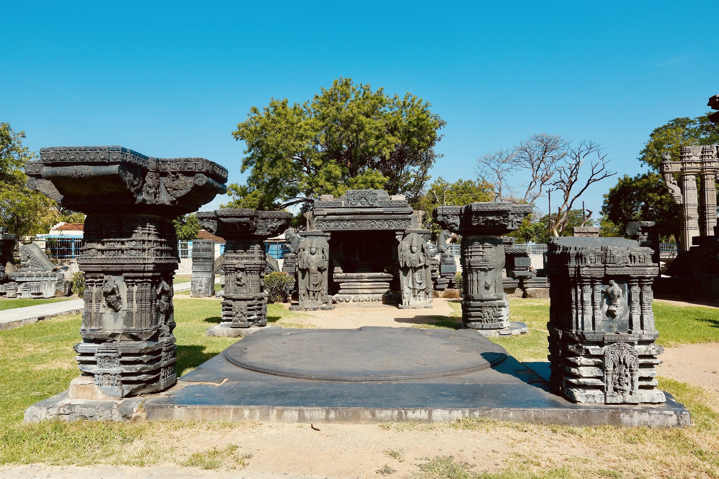 Ornamental Pillars inside the Warangal Fort, Image Source: Archaeological Survey of India