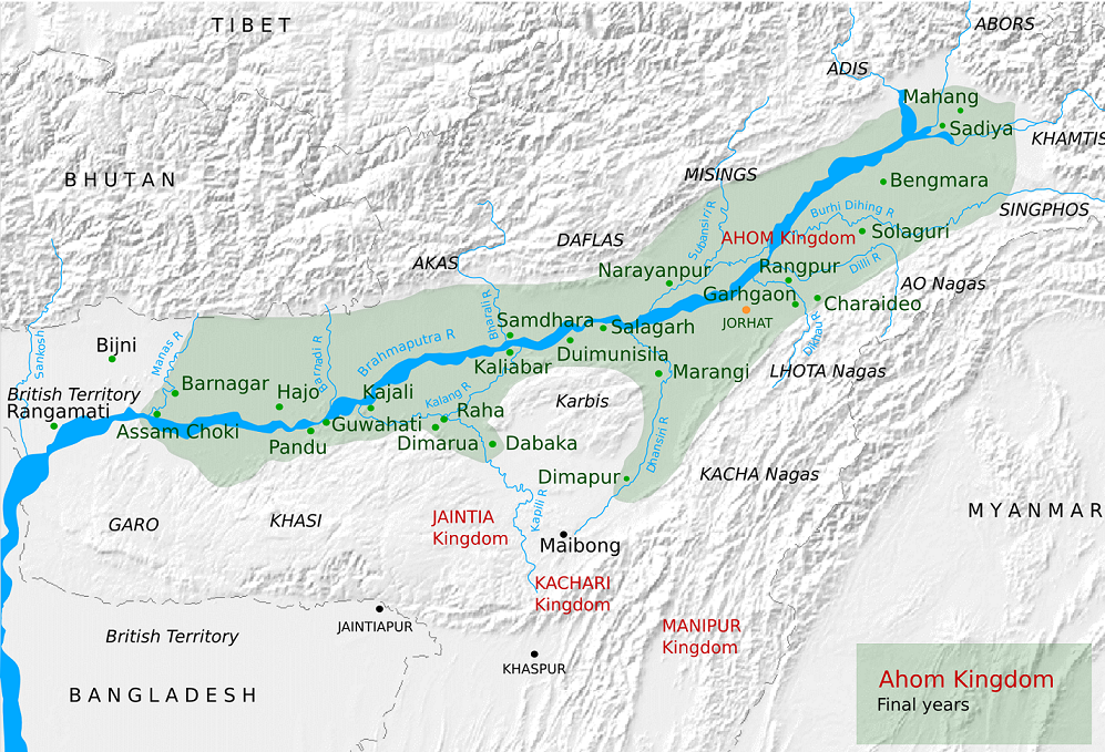 A map of the Ahom kingdom, 1826 CE