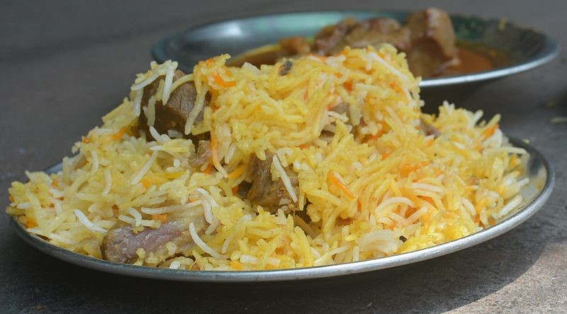 Awadhi-Biryani at the Chowk, Lucknow; Image Source: Wikimedia Commons