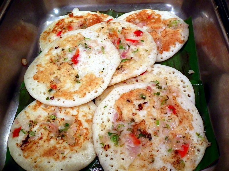 Uttapam, a typical breakfast dish