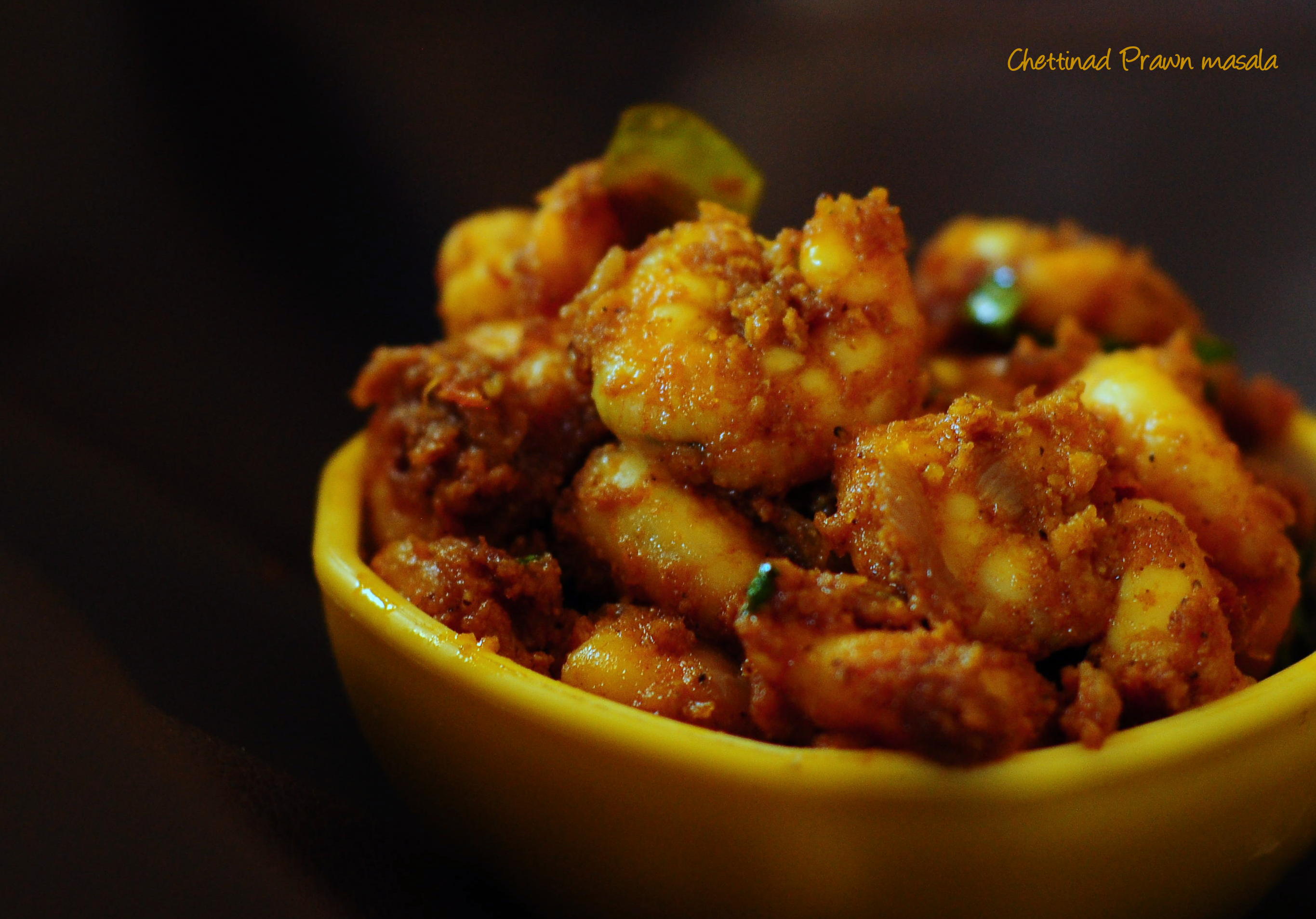 Chettinad style prawn masala
